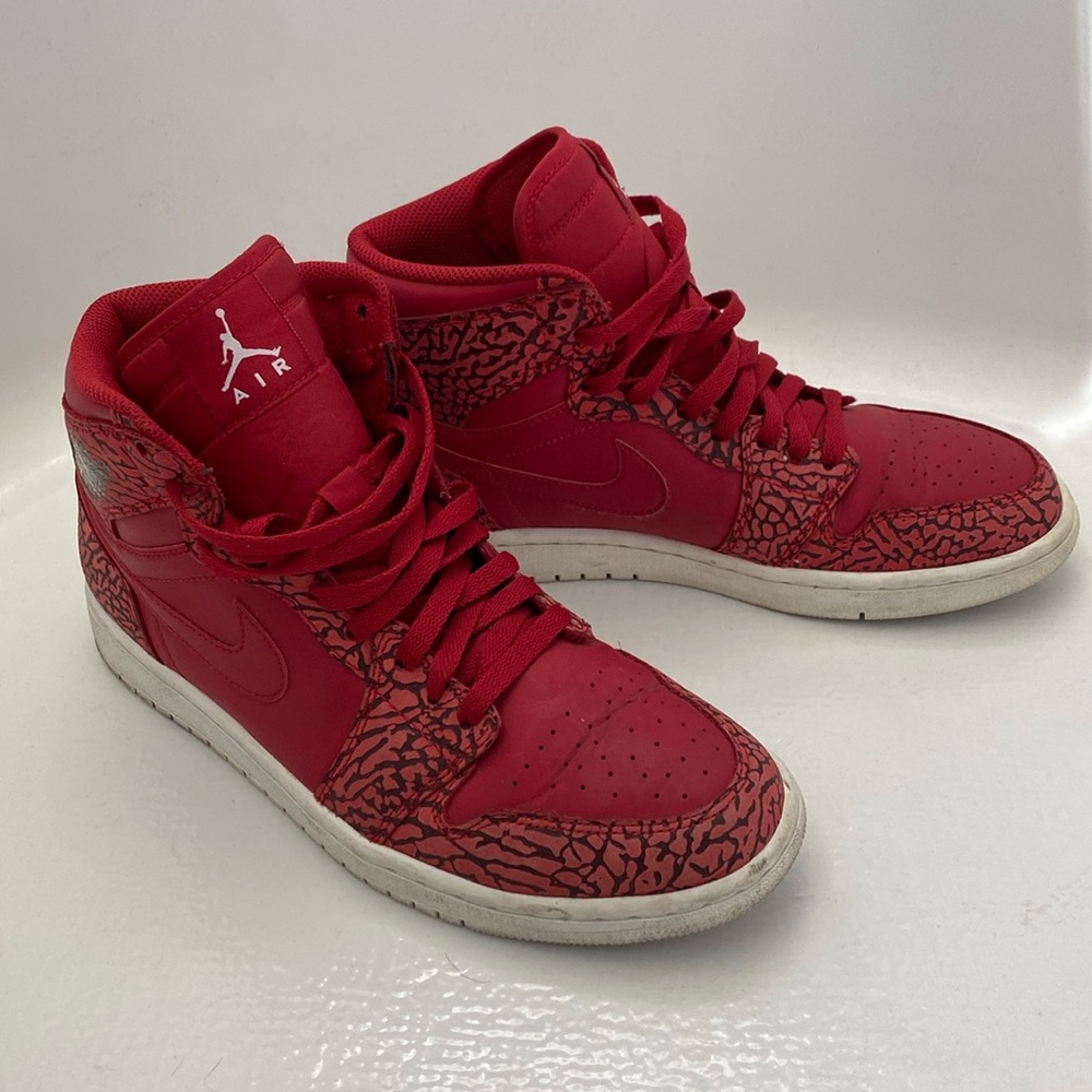 2016 Retro Air Jordan 1 High Red Elephant Print